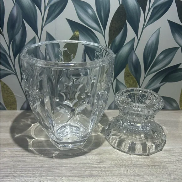 St. George Crystal “Holiday Elegance” Mini Hurricane Candle Holder - Picture 4 of 7